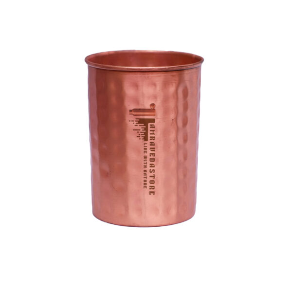 Hammered Copper Tumbler Made of Pure Copper for Storing and Drinking Water